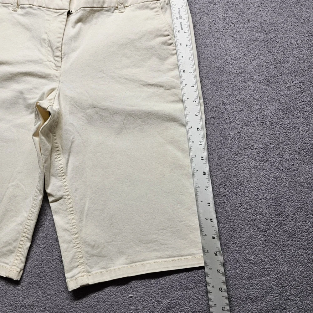 Loft‎ Outlet Womens Size 12 Cream Bermuda Chino Shorts Off White Cotton Spandex